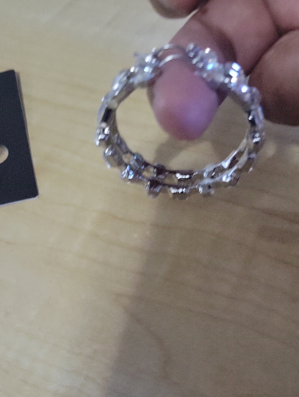 Rhinestone Hoop Earrings Silver